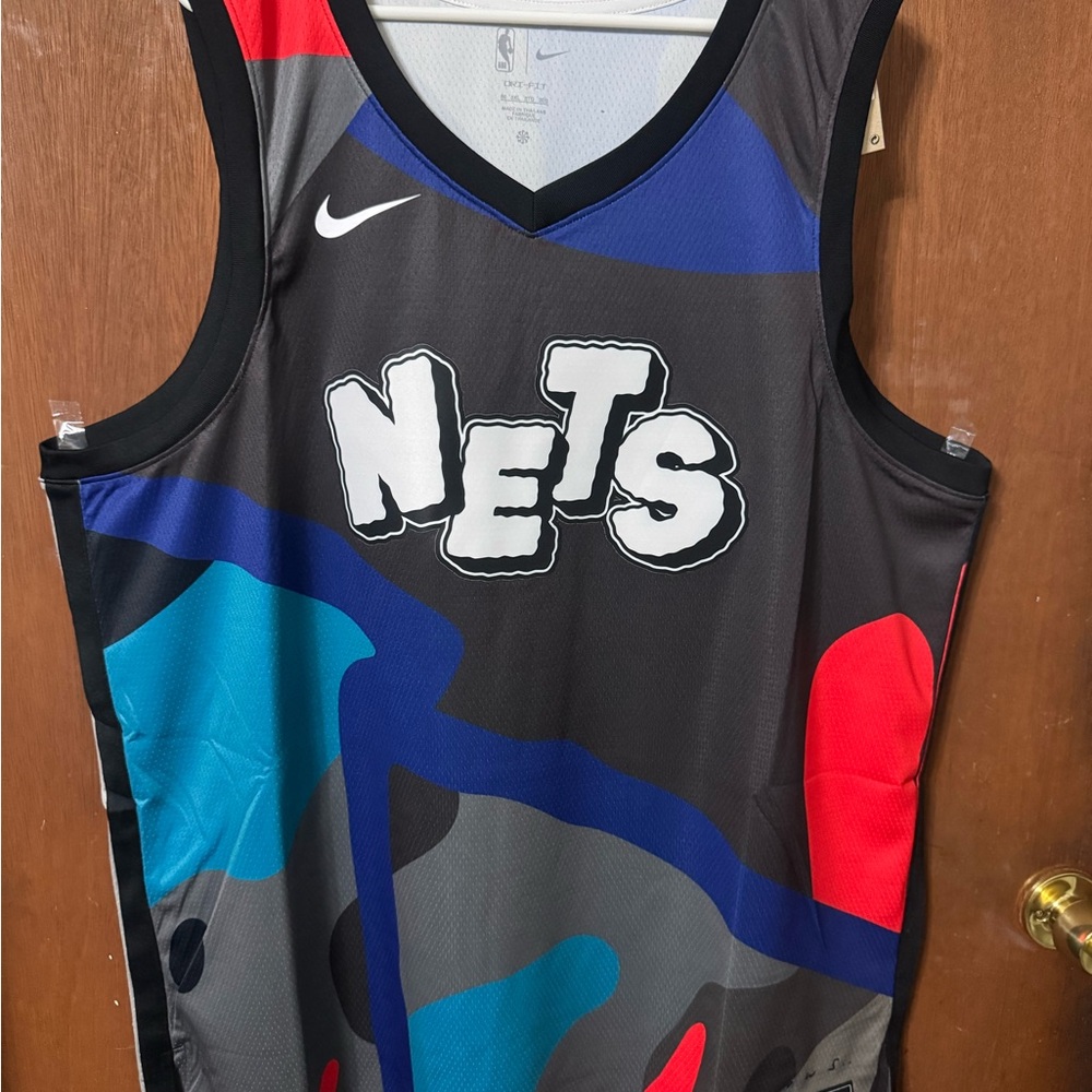 Nike Brooklyn Nets Gray and Blue Basketball Jersey. Size 3XL